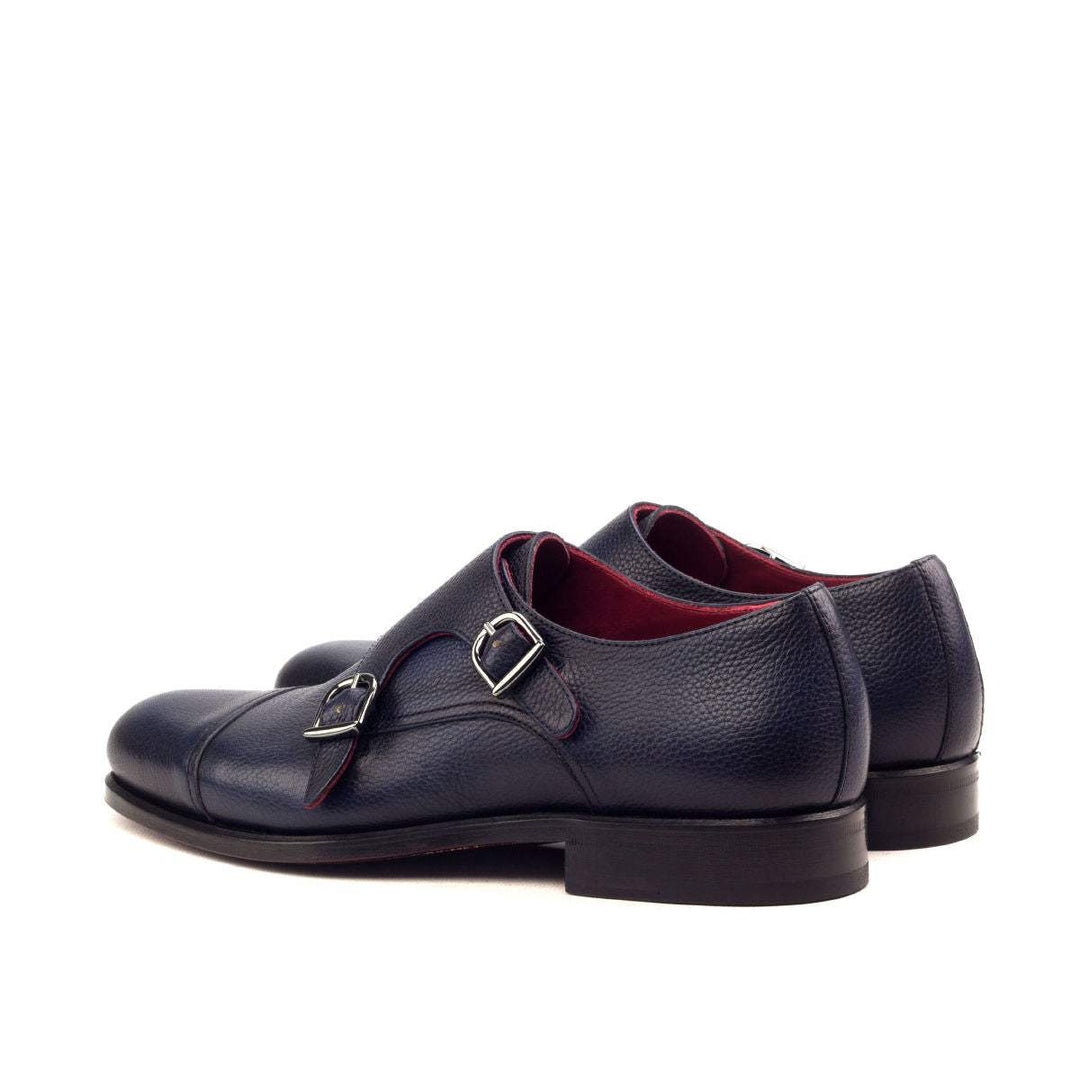 Men's Double Monk Shoes Leather Blue 2578 4- MERRIMIUM