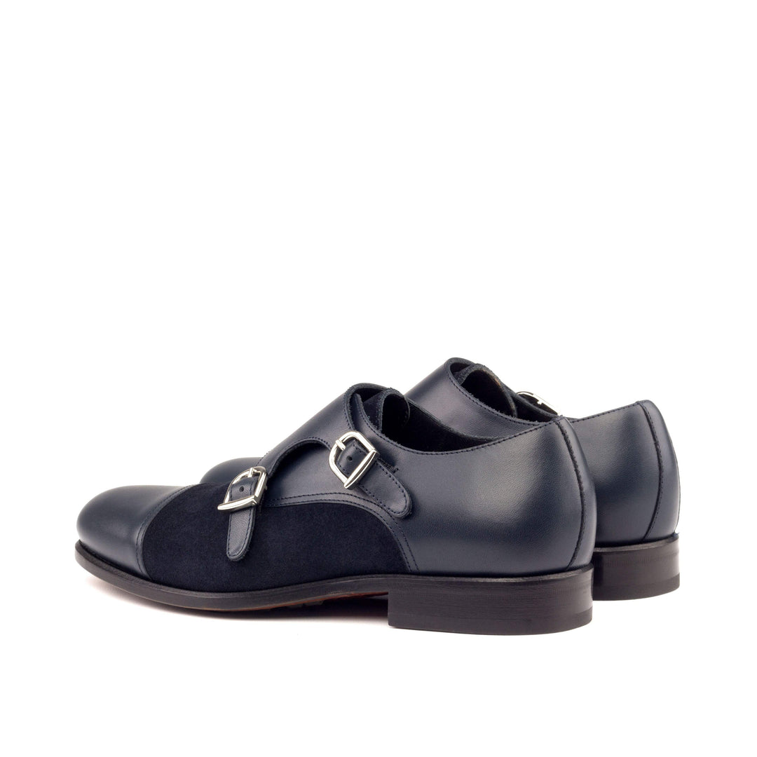 Men's Double Monk Shoes Leather Blue 3878 4- MERRIMIUM