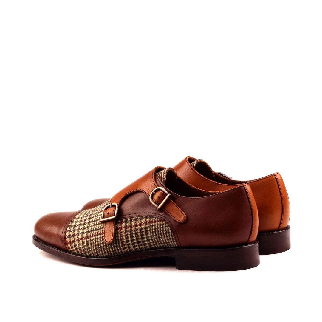 Men's Double Monk Shoes Leather Brown 2533 4- MERRIMIUM