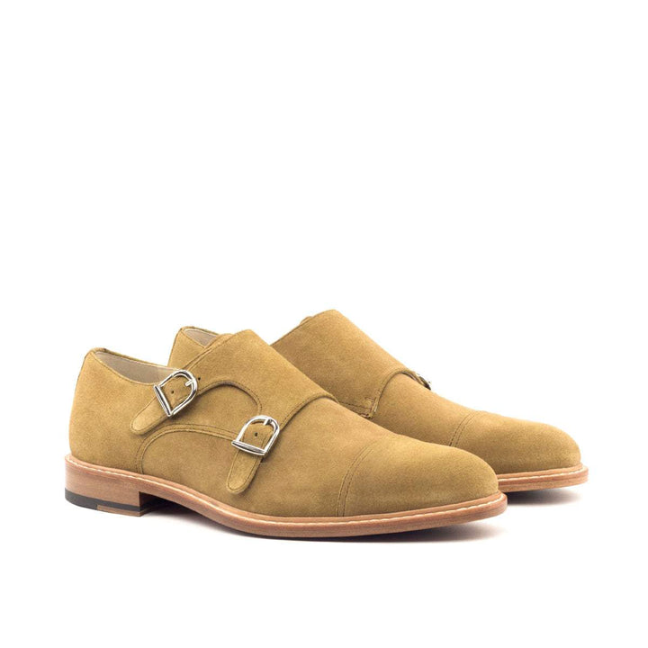 Men's Double Monk Shoes Leather Brown 2638 3- MERRIMIUM