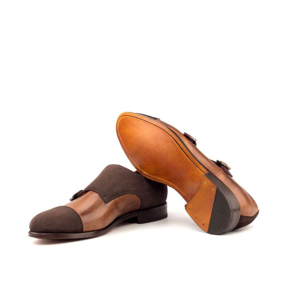 Men's Double Monk Shoes Leather Brown 2720 2- MERRIMIUM