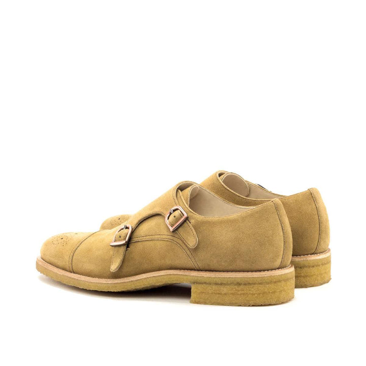 Men's Double Monk Shoes Leather Brown 2743 4- MERRIMIUM