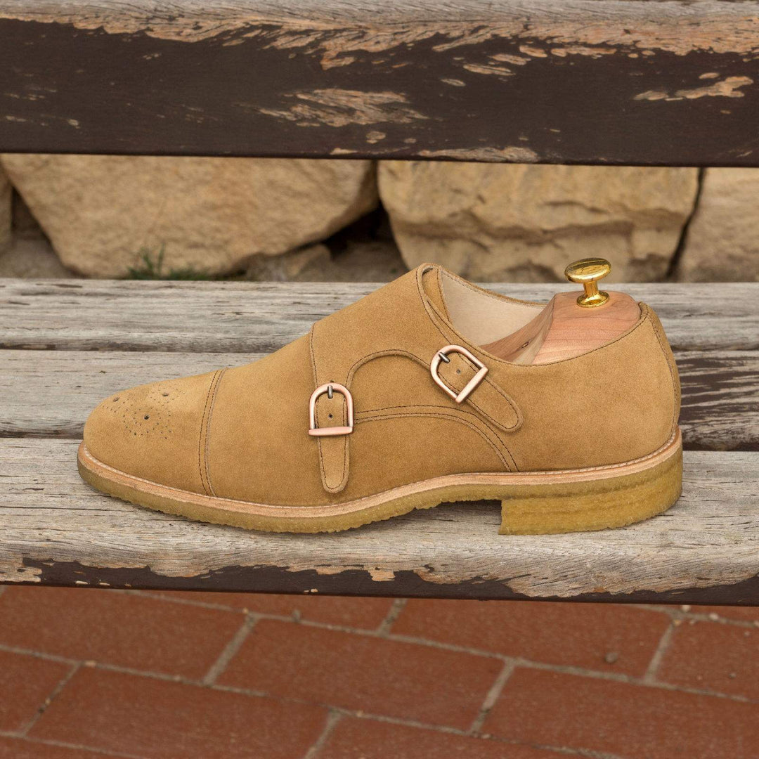 Men's Double Monk Shoes Leather Brown 2743 1- MERRIMIUM--GID-1365-2743
