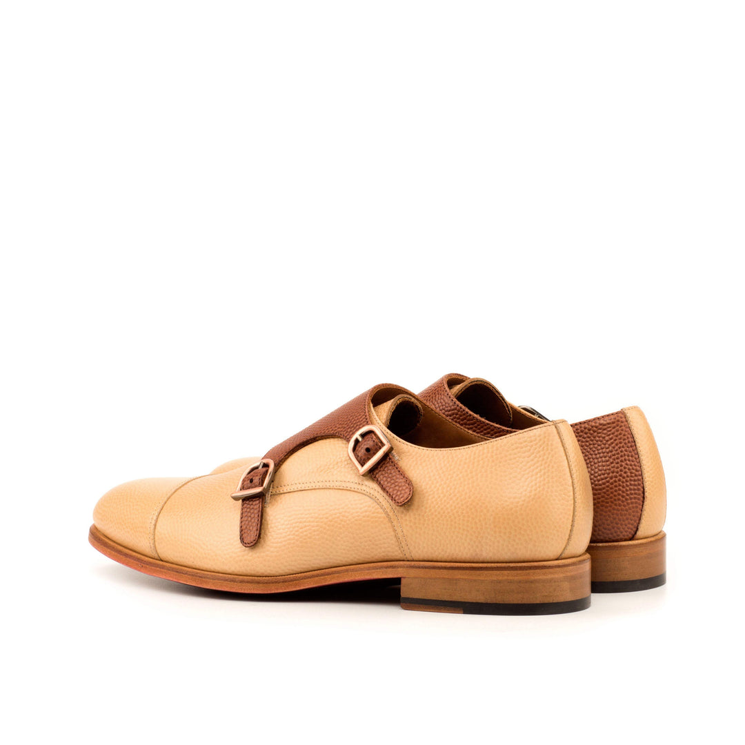 Men's Double Monk Shoes Leather Brown 3745 4- MERRIMIUM