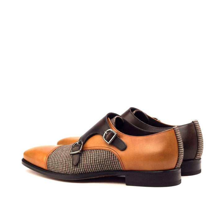 Men's Double Monk Shoes Leather Brown Dark Brown 2569 4- MERRIMIUM