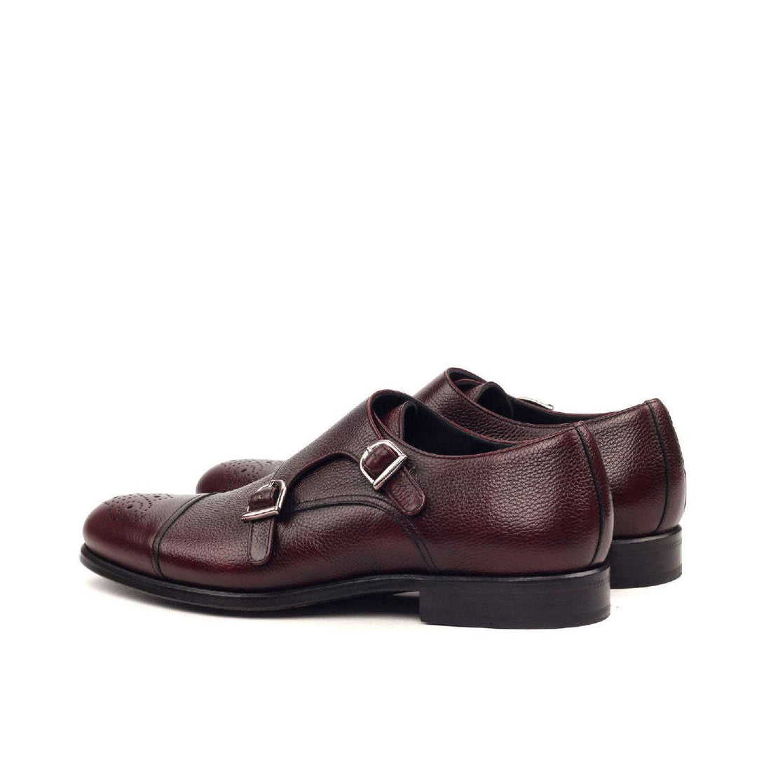 Men's Double Monk Shoes Leather Burgundy 2386 4- MERRIMIUM