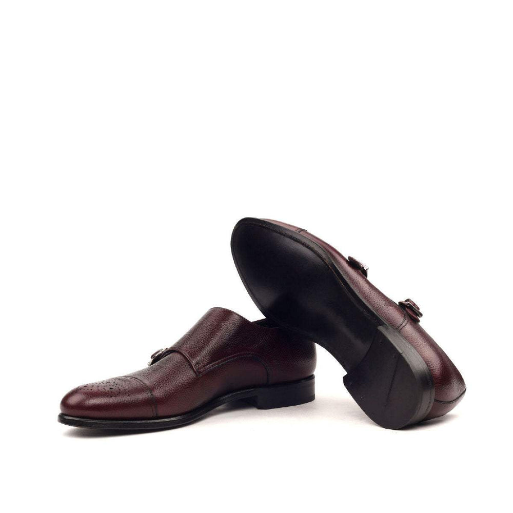 Men's Double Monk Shoes Leather Burgundy 2386 2- MERRIMIUM
