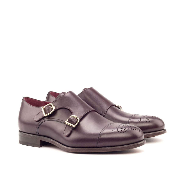 Men's Double Monk Shoes Leather Burgundy 2778 3- MERRIMIUM