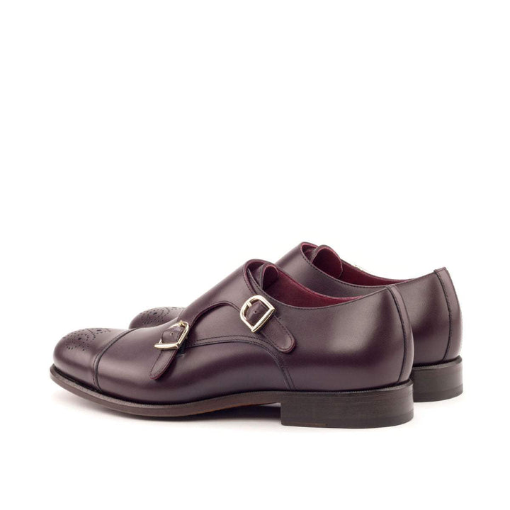 Men's Double Monk Shoes Leather Burgundy 2778 4- MERRIMIUM