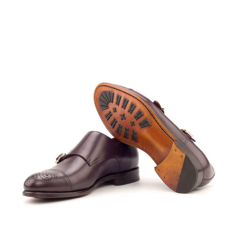 Men's Double Monk Shoes Leather Burgundy 2778 2- MERRIMIUM