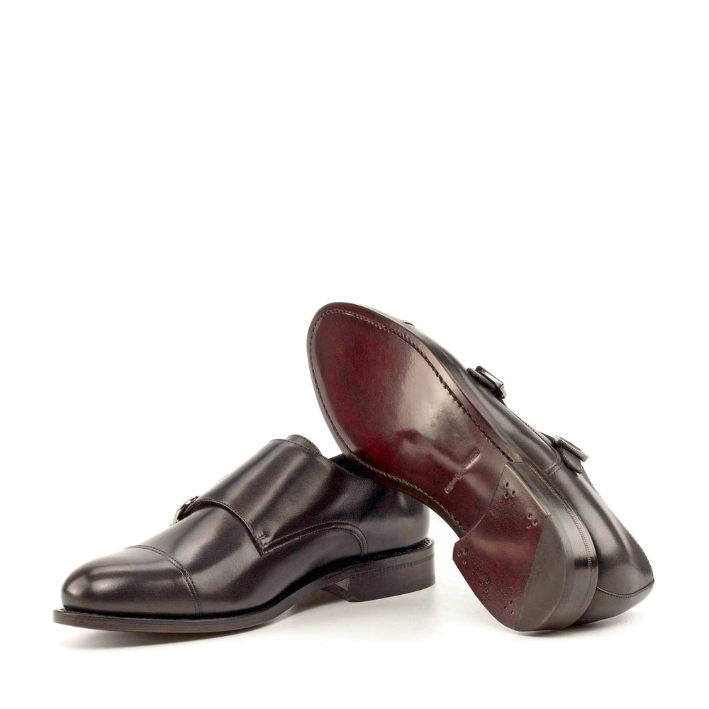 Men's Double Monk Shoes Leather Goodyear Welt Black 5003 2- MERRIMIUM