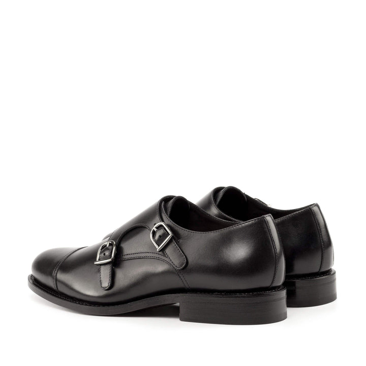 Men's Double Monk Shoes Leather Goodyear Welt Black 5003 4- MERRIMIUM