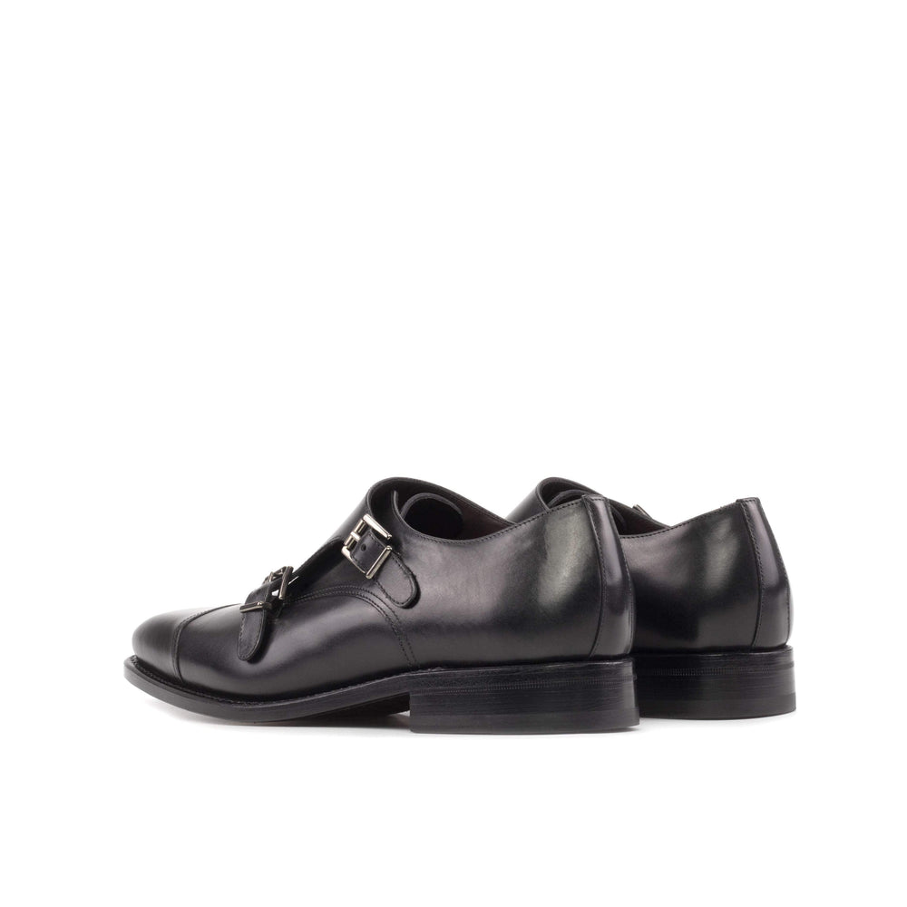 Men's Double Monk Shoes Leather Goodyear Welt Black 5550 2- MERRIMIUM