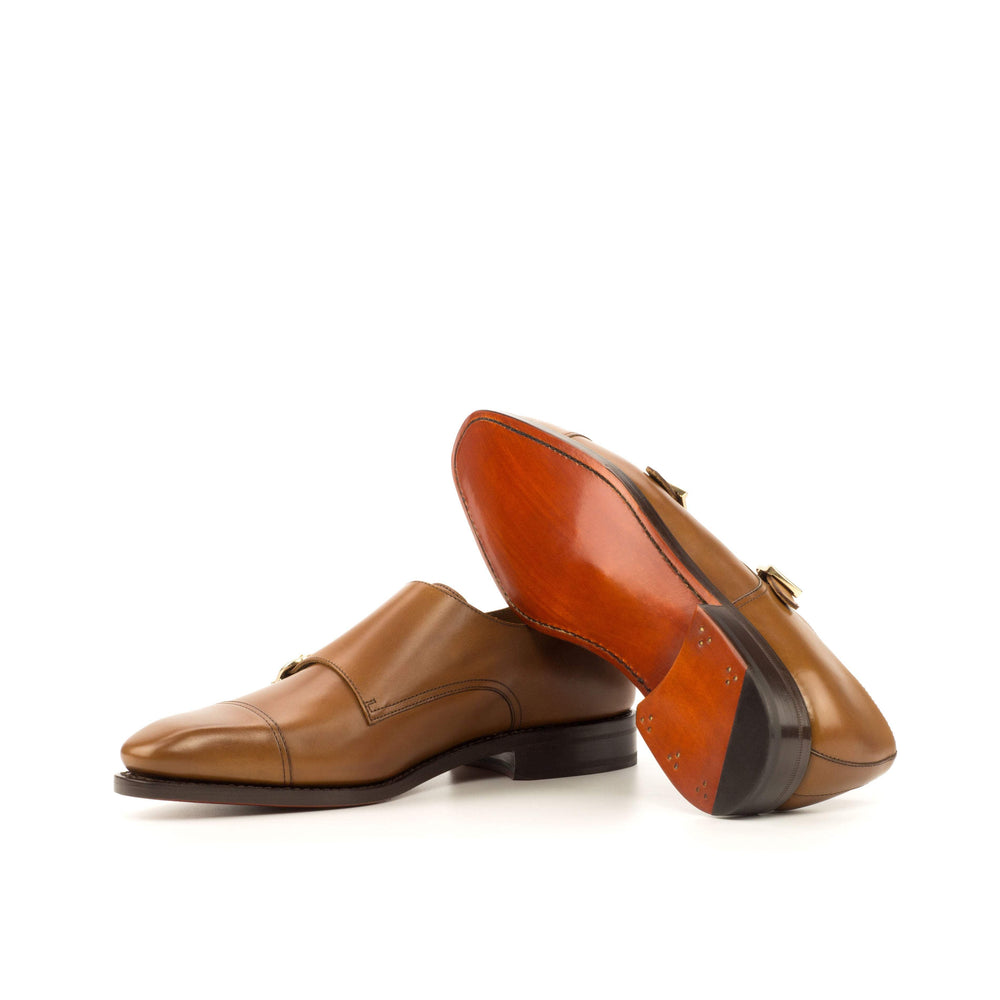 Men's Double Monk Shoes Leather Goodyear Welt Brown 3734 2- MERRIMIUM