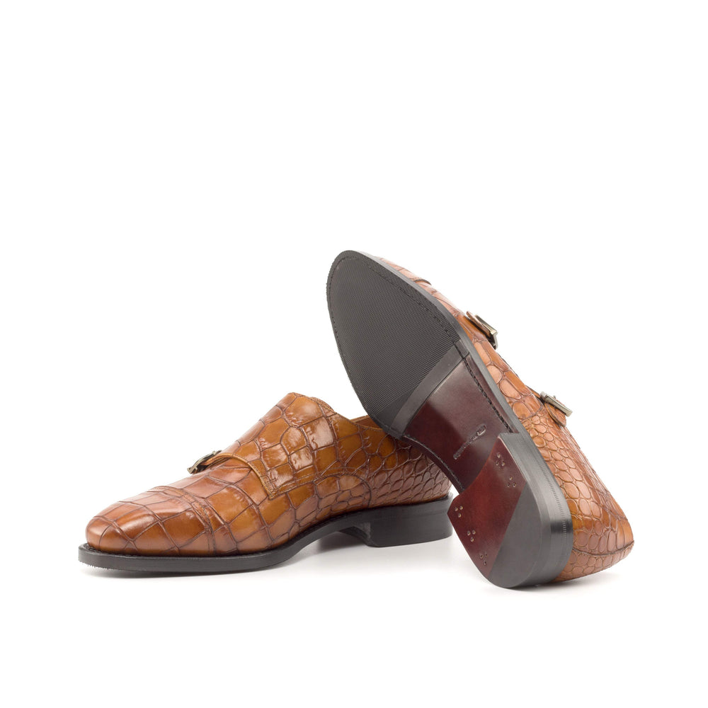 Men's Double Monk Shoes Leather Goodyear Welt Brown 4809 2- MERRIMIUM