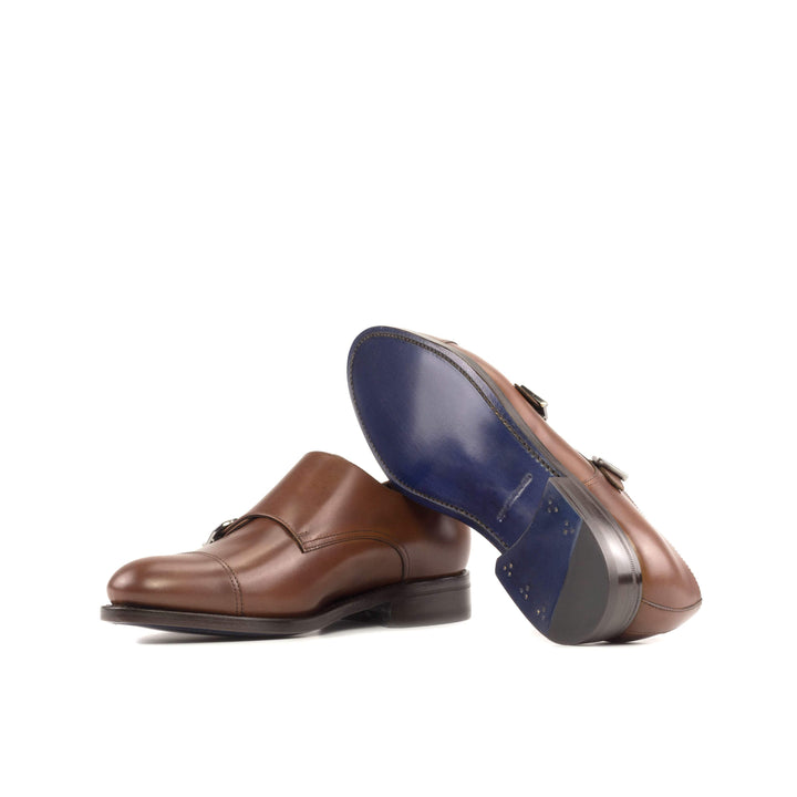 Men's Double Monk Shoes Leather Goodyear Welt Brown 5325 3- MERRIMIUM