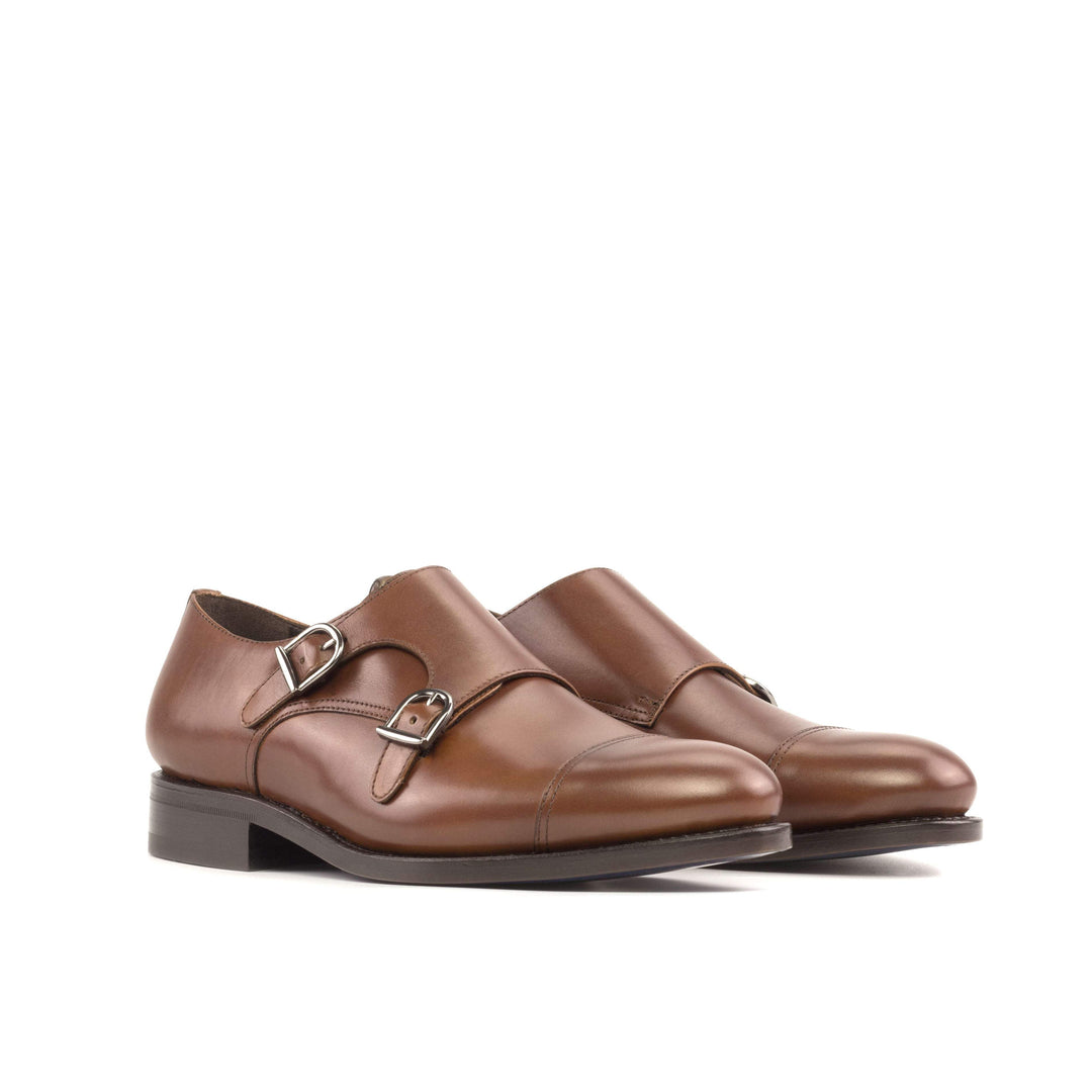 Men's Double Monk Shoes Leather Goodyear Welt Brown 5325 6- MERRIMIUM