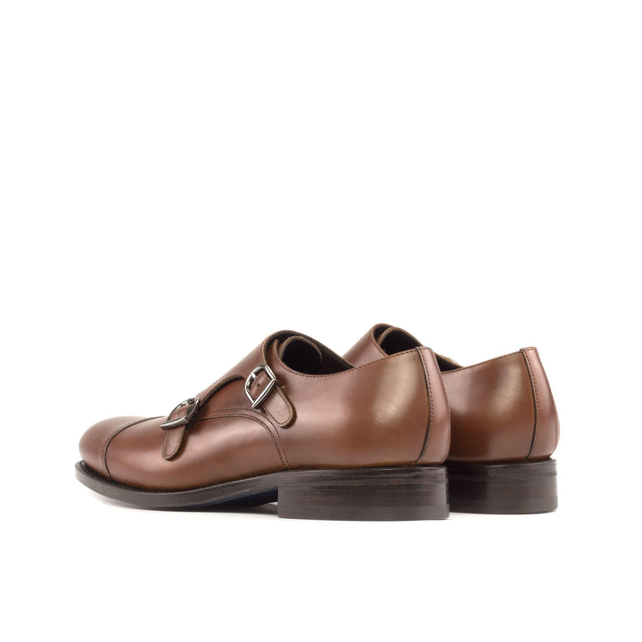 Men's Double Monk Shoes Leather Goodyear Welt Brown 5325 4- MERRIMIUM