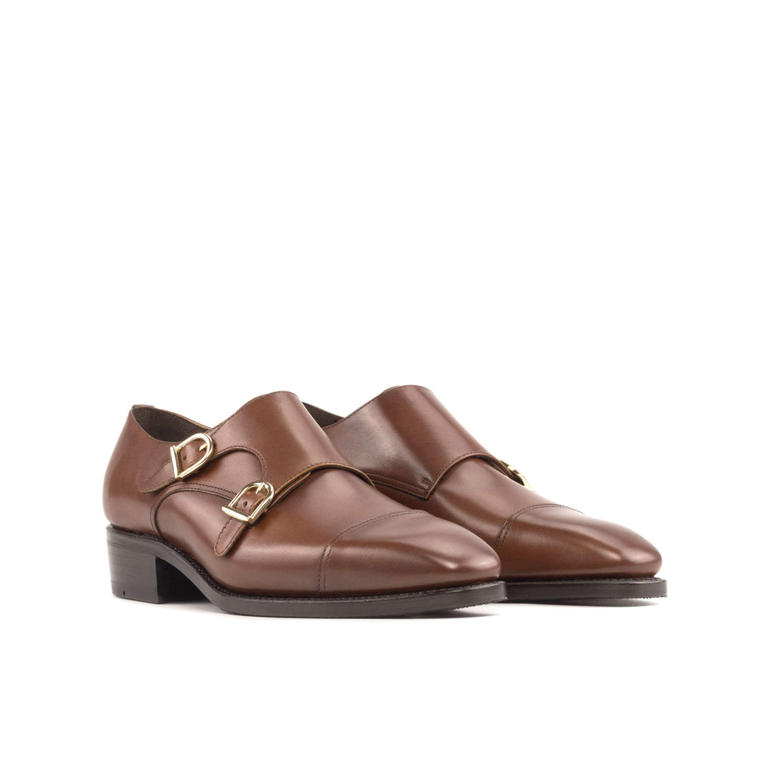 Men's Double Monk Shoes Leather Goodyear Welt Brown 5328 6- MERRIMIUM