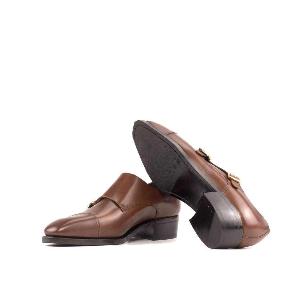Men's Double Monk Shoes Leather Goodyear Welt Brown 5328 3- MERRIMIUM