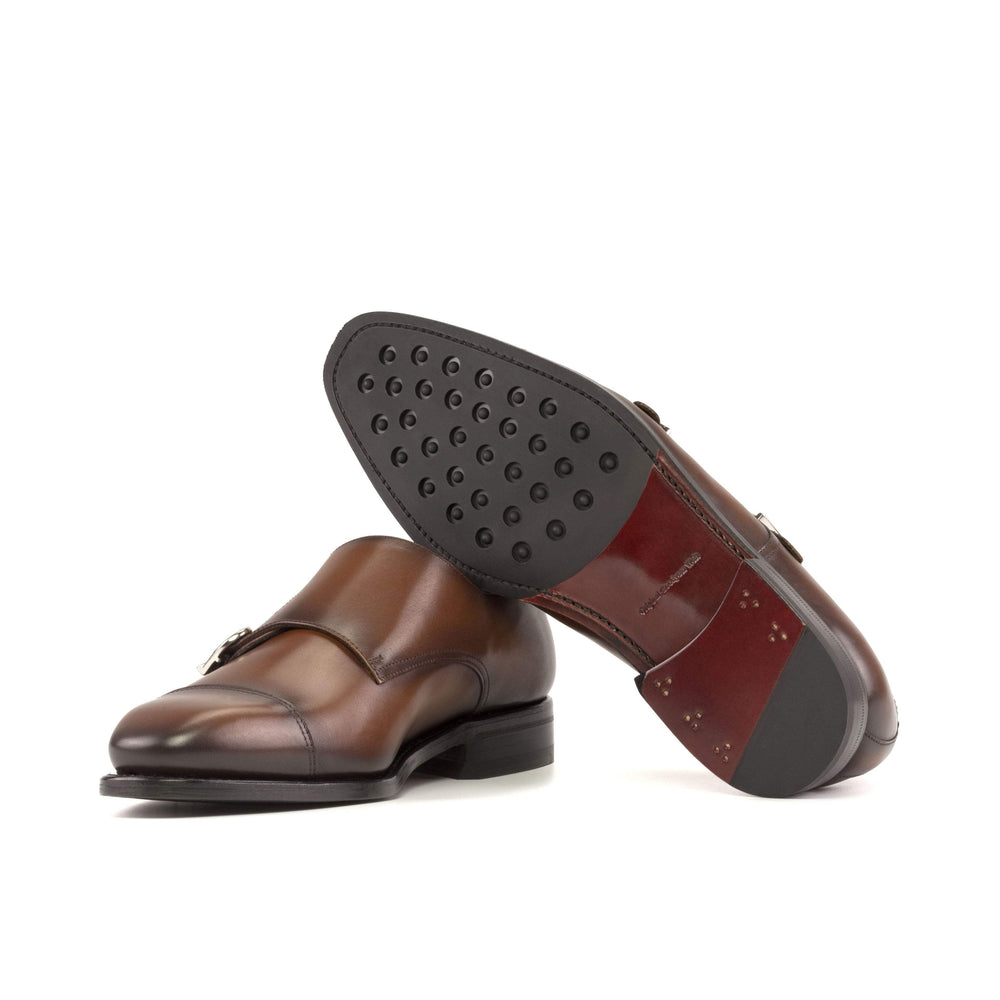 Men's Double Monk Shoes Leather Goodyear Welt Brown 5443 2- MERRIMIUM