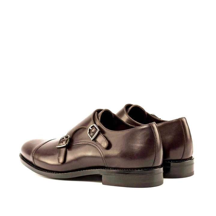 Men's Double Monk Shoes Leather Goodyear Welt Dark Brown 5004 4- MERRIMIUM