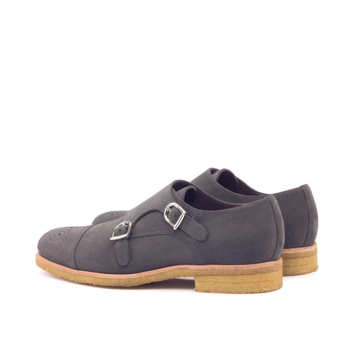 Men's Double Monk Shoes Leather Grey 2977 4- MERRIMIUM
