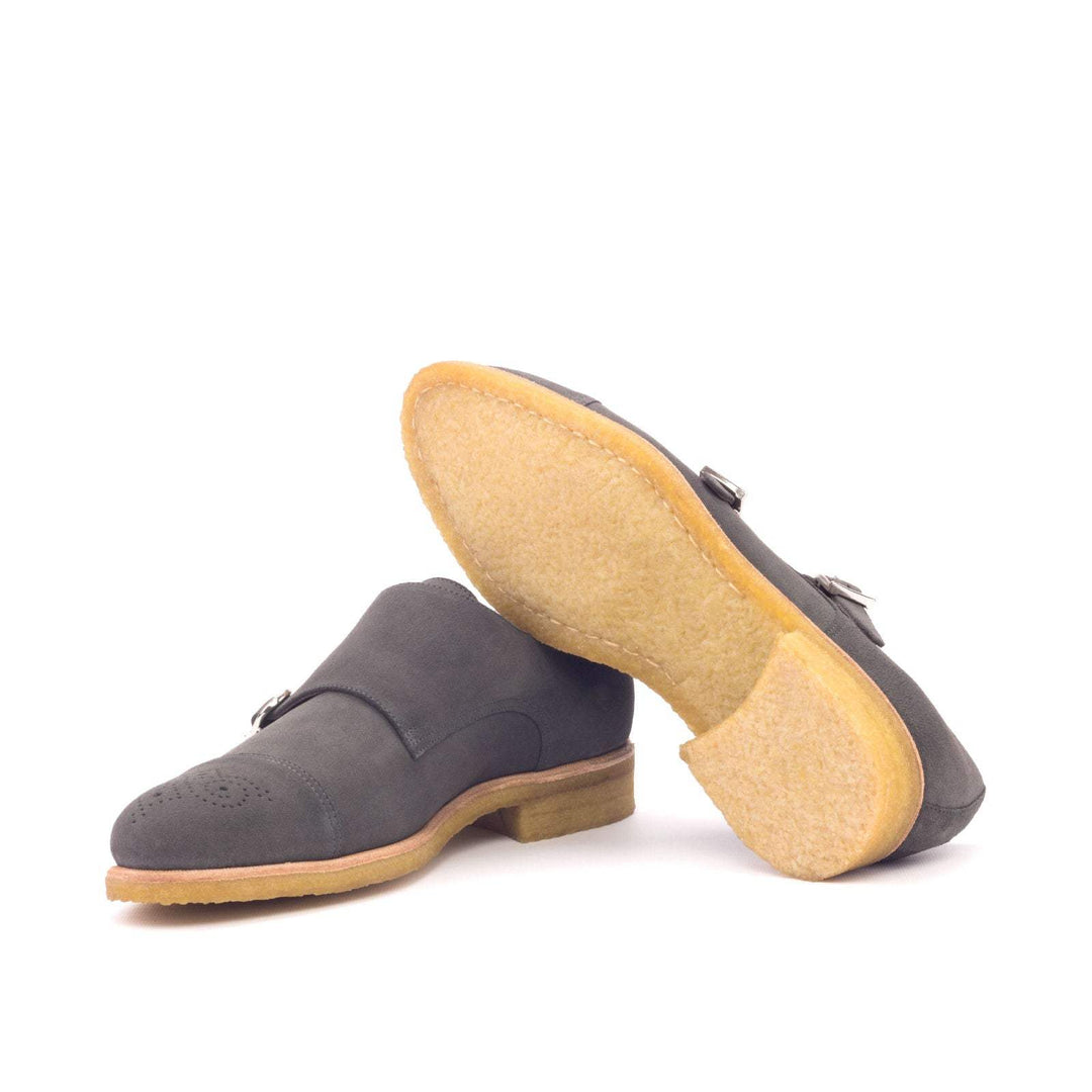 Men's Double Monk Shoes Leather Grey 2977 2- MERRIMIUM