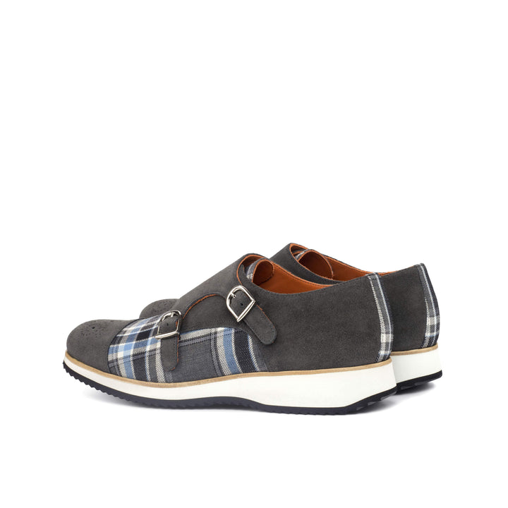 Men's Double Monk Shoes Leather Grey 4414 4- MERRIMIUM