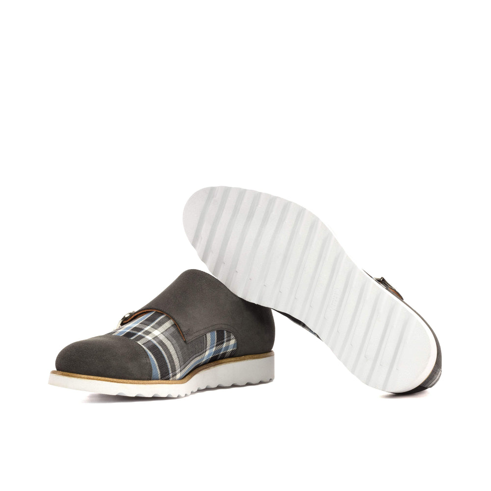 Men's Double Monk Shoes Leather Grey 5294 2- MERRIMIUM
