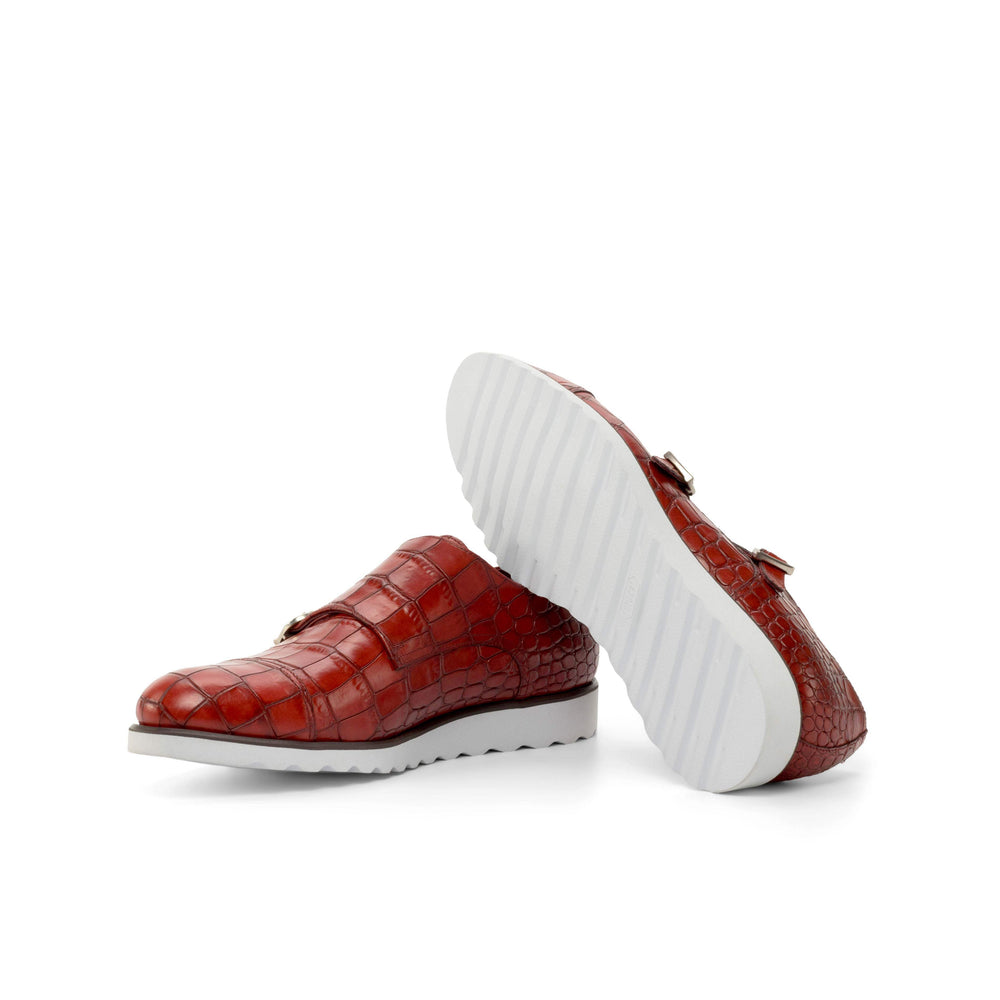 Men's Double Monk Shoes Leather Red 4837 2- MERRIMIUM