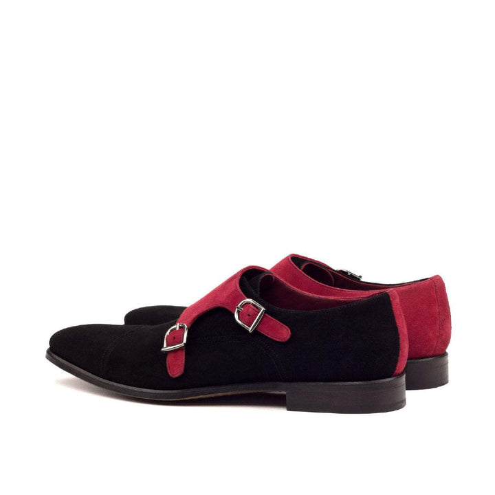 Men's Double Monk Shoes Leather Red Black 2453 4- MERRIMIUM