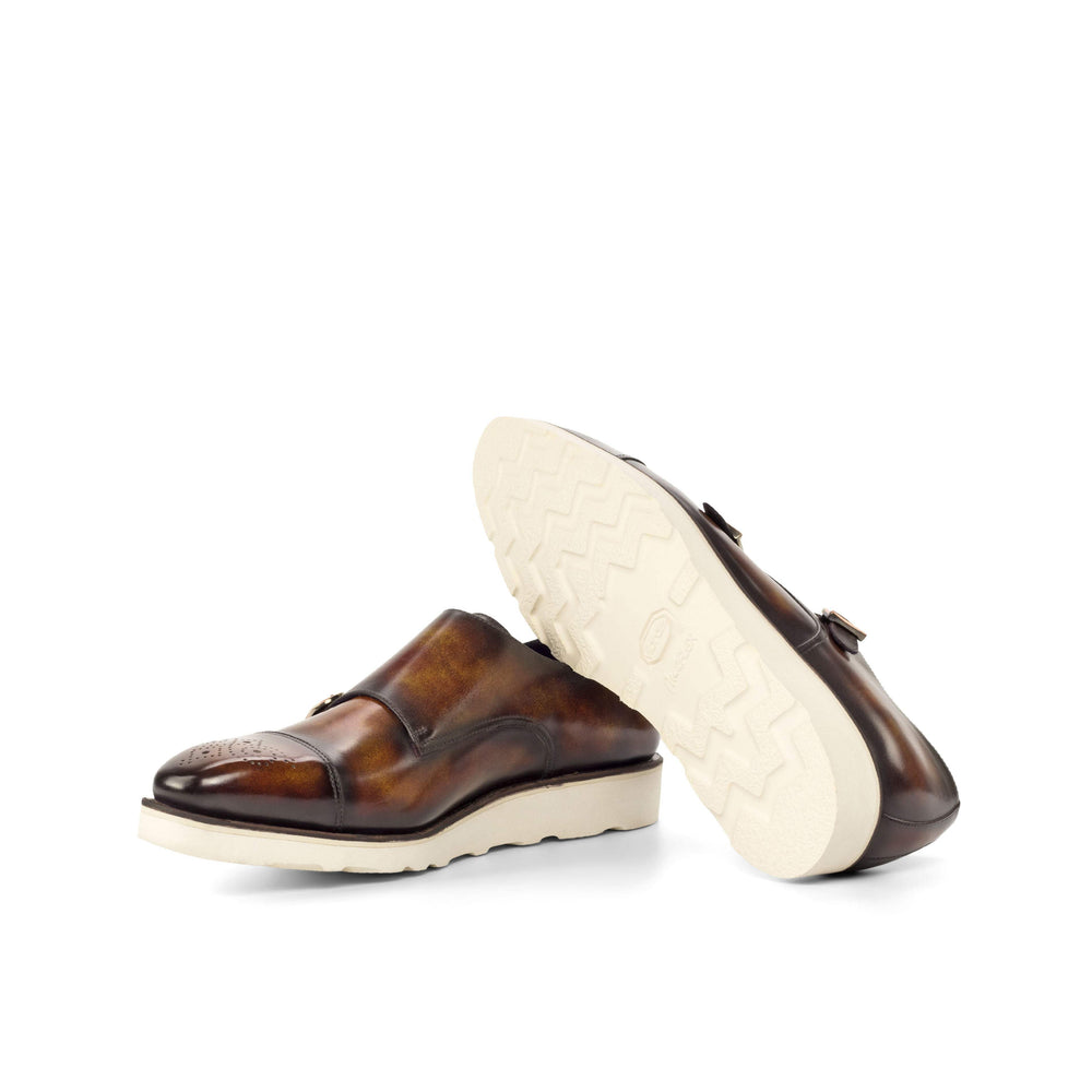 Men's Double Monk Shoes Patina Goodyear Welt Burgundy 4747 2- MERRIMIUM