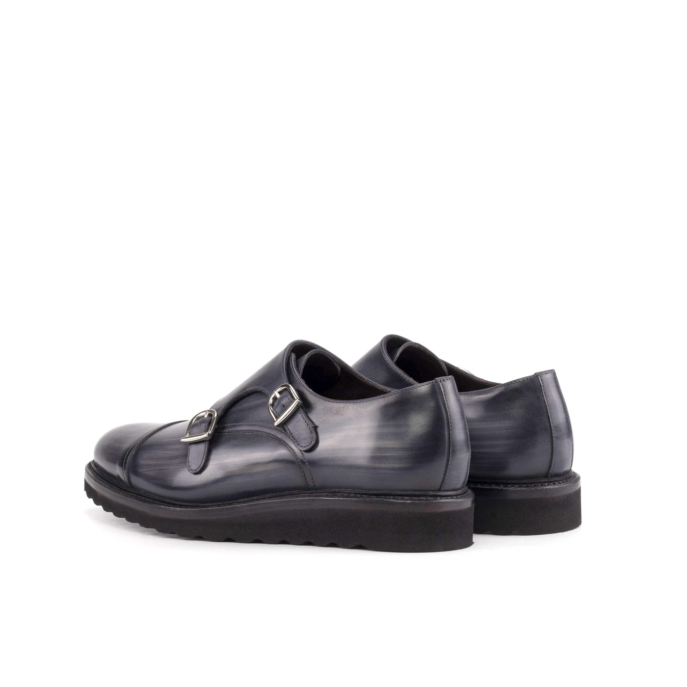 Men's Double Monk Shoes Patina Goodyear Welt Grey 5579 4- MERRIMIUM