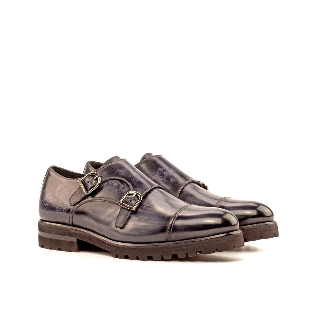 Men's Double Monk Shoes Patina Grey 3960 3- MERRIMIUM
