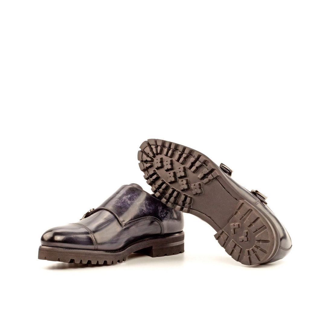 Men's Double Monk Shoes Patina Grey 3960 5- MERRIMIUM