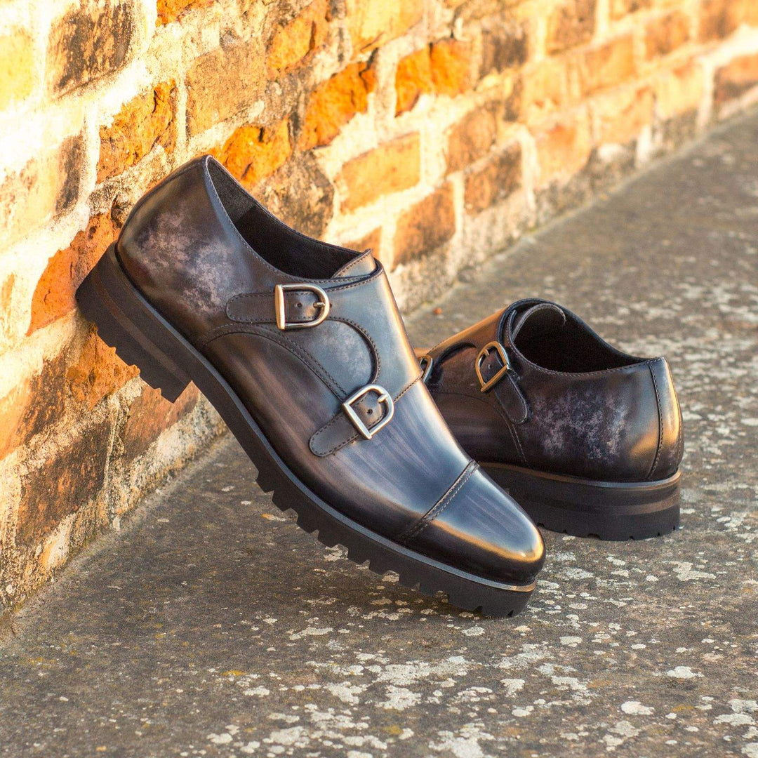 Men's Double Monk Shoes Patina Grey 3960 4- MERRIMIUM