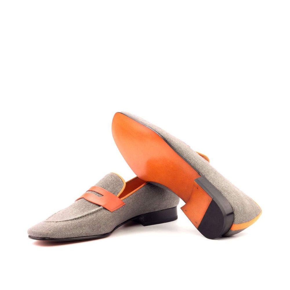 Men's Drake Shoes Leather Grey Orange 2753 2- MERRIMIUM