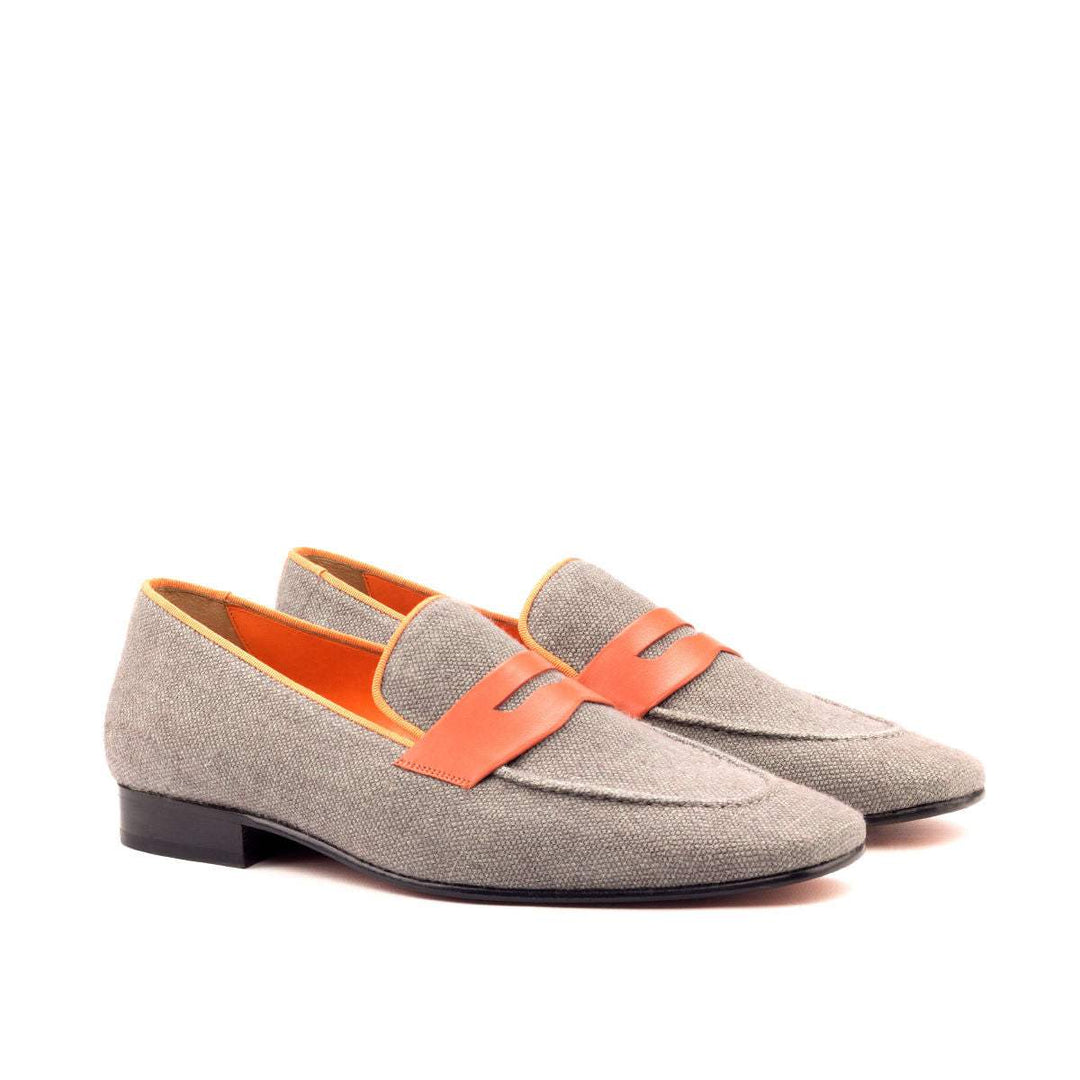 Men's Drake Shoes Leather Grey Orange 2753 4- MERRIMIUM