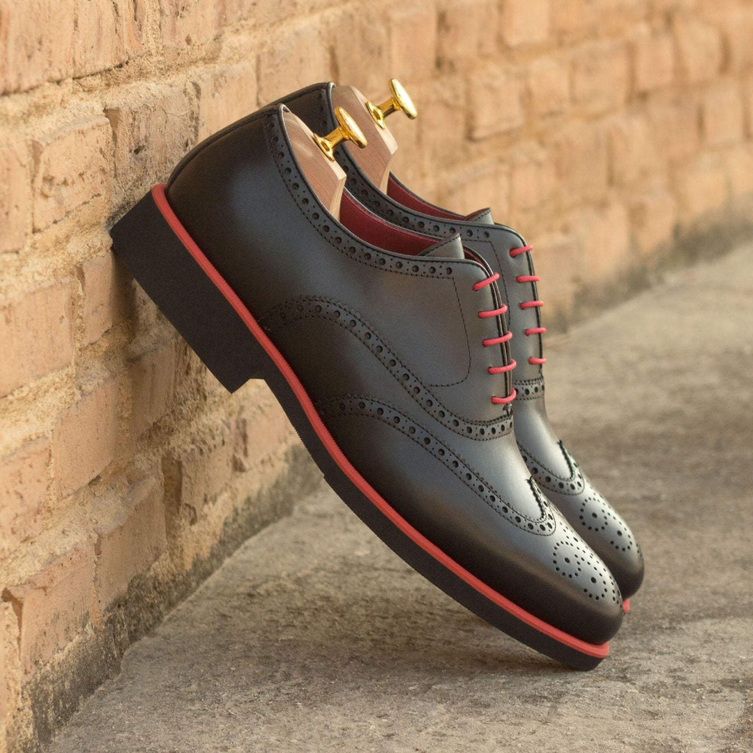 Men's Full Brogue Shoes Leather Black 2920 1- MERRIMIUM--GID-1369-2920