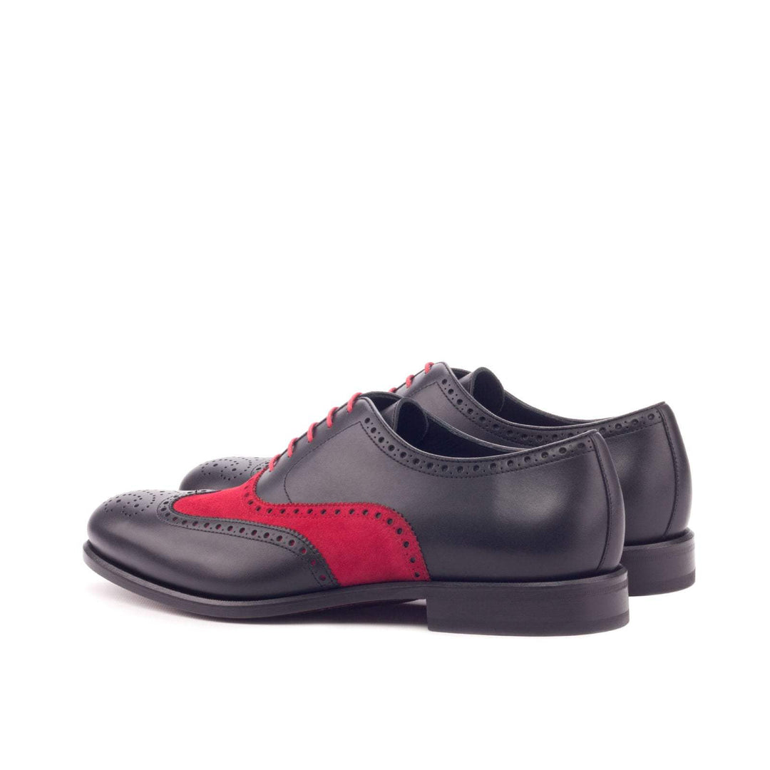 Men's Full Brogue Shoes Leather Black Red 3126 4- MERRIMIUM