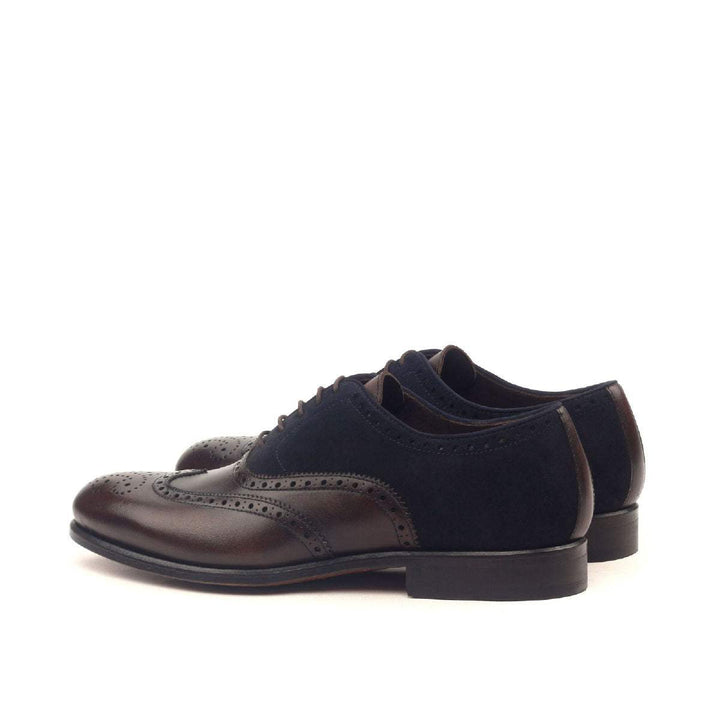 Men's Full Brogue Shoes Leather Blue Dark Brown 2391 4- MERRIMIUM