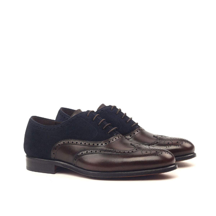 Men's Full Brogue Shoes Leather Blue Dark Brown 2391 3- MERRIMIUM