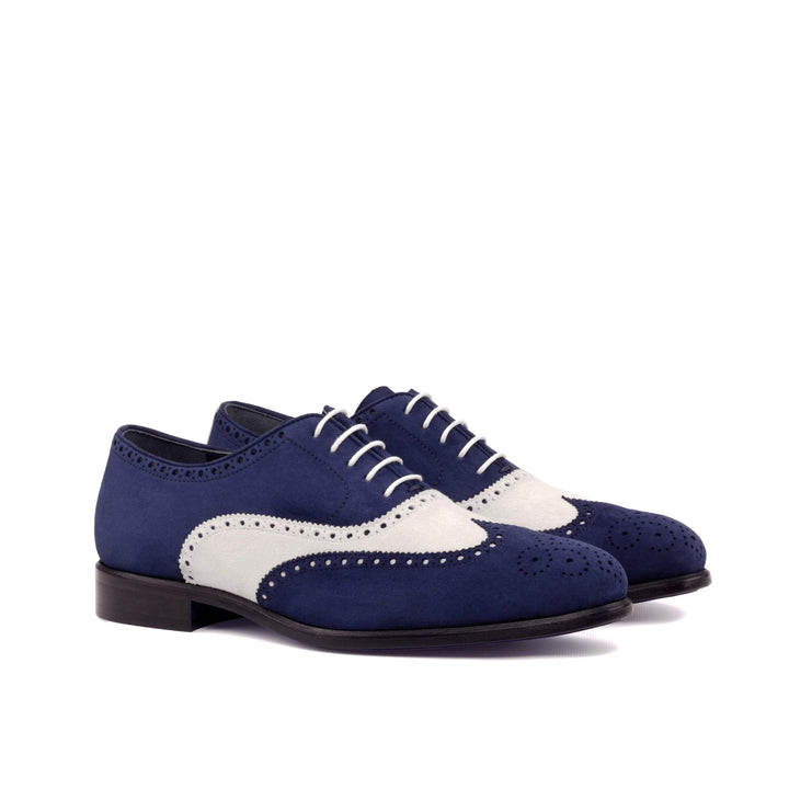 Men's Full Brogue Shoes Leather Blue White 3400 3- MERRIMIUM
