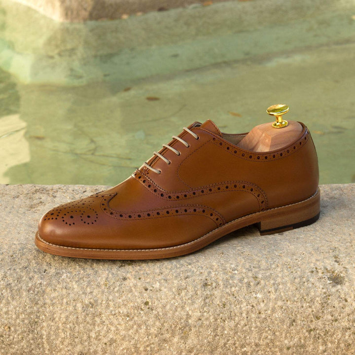 Men's Full Brogue Shoes Leather Brown 2411 1- MERRIMIUM--GID-1369-2411