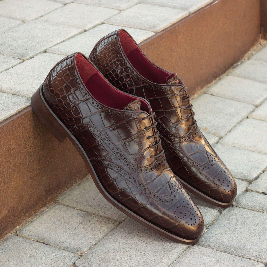 Men's Full Brogue Shoes Leather Brown 2431 1- MERRIMIUM--GID-1369-2431
