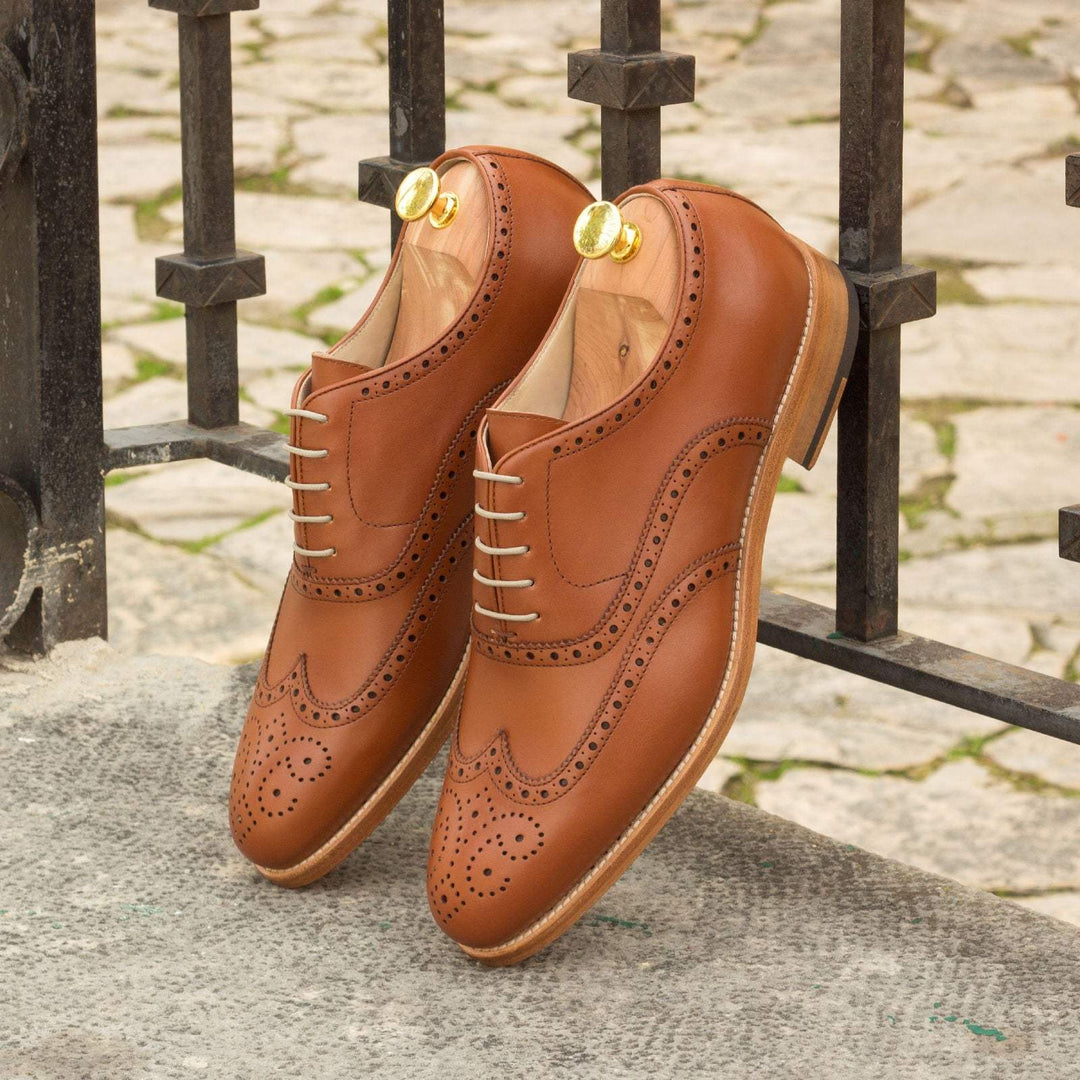 Men's Full Brogue Shoes Leather Brown 2640 1- MERRIMIUM--GID-1369-2640