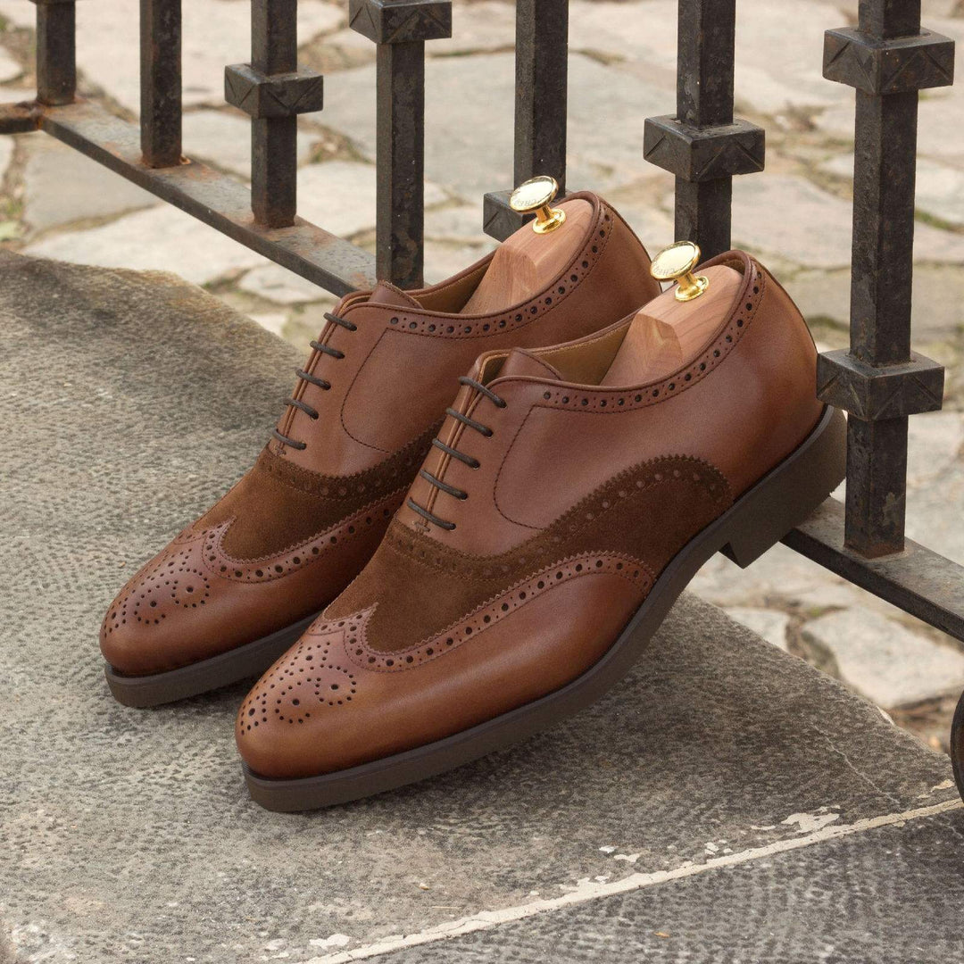 Men's Full Brogue Shoes Leather Brown 2677 1- MERRIMIUM--GID-1369-2677