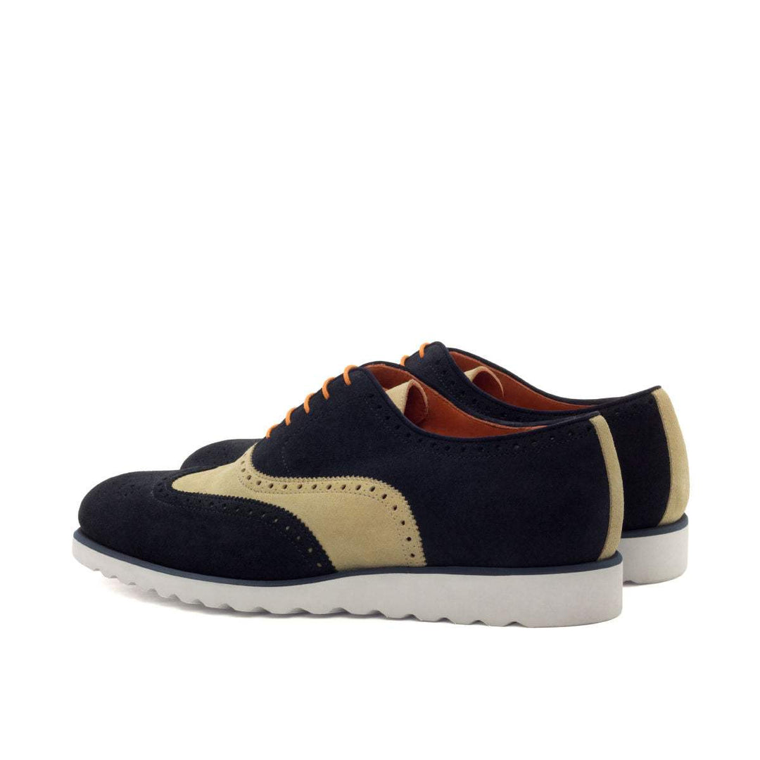 Men's Full Brogue Shoes Leather Brown Blue 2801 4- MERRIMIUM