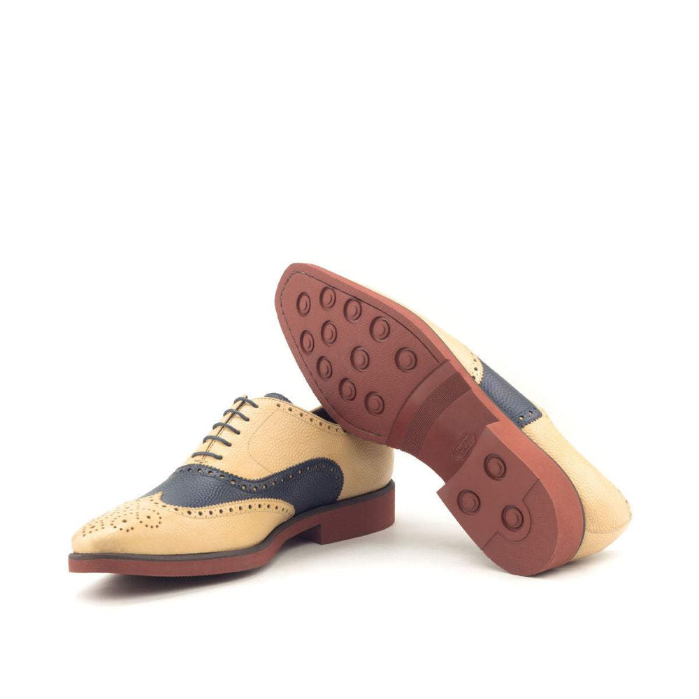 Men's Full Brogue Shoes Leather Brown Blue 2869 2- MERRIMIUM